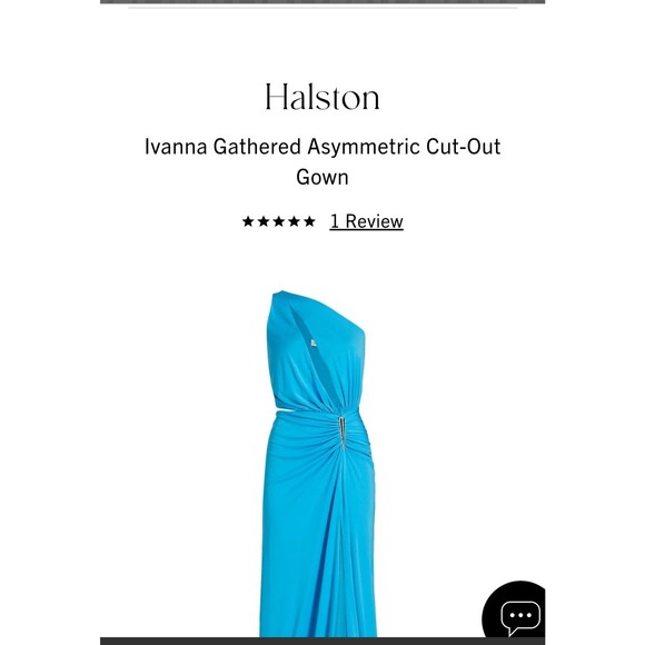 Halston‎ Ivanna gathered cut-out asymmetric gown ONLY SIZE 14 IS AVAILABLE - Picture 3 of 16